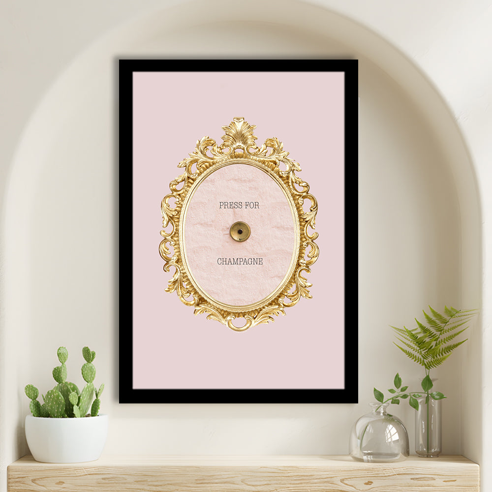Pink Press For Champagne, Framed Picture Print,, Framed Art Prints Wall Decor