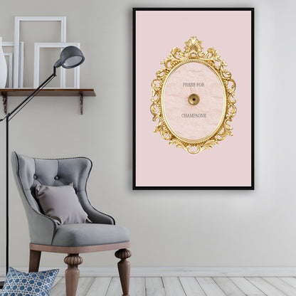 Pink Press For Champagne, Floating Framed Canvas Art Print,, Framed Canvas Prints Wall Art