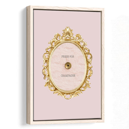 Pink Press For Champagne, Floating Framed Canvas Art Print,, Framed Canvas Prints Wall Art