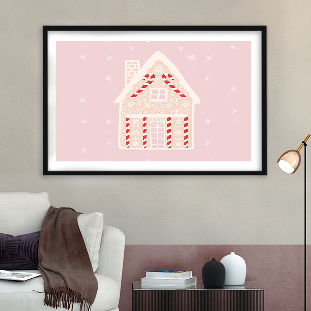 Pink Swimming Pool Print Pink And White Beach Umbrella Photography Print, Framed Art Print White Border Wall Decor