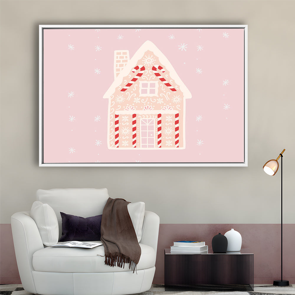 Pink Swimming Pool Print Pink And White Beach Umbrella Photography Print, Floating Framed Canvas Print Wall Art