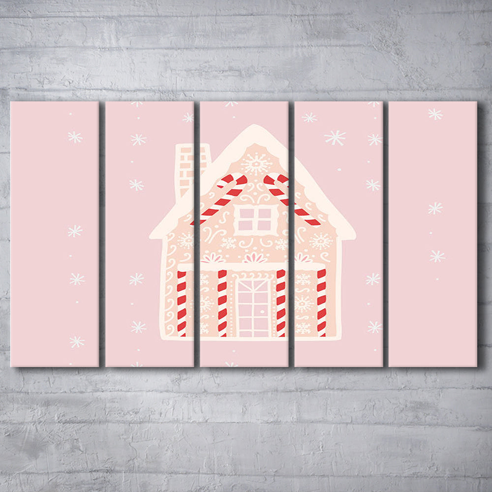 Pink Swimming Pool Print Pink And White Beach Umbrella Photography Print, Multi Panels Canvas Print Wall Art