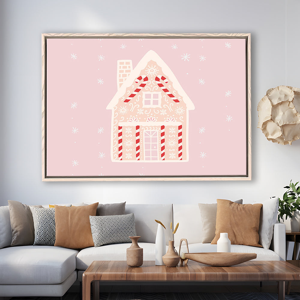 Pink Swimming Pool Print Pink And White Beach Umbrella Photography Print, Floating Framed Canvas Print Wall Art