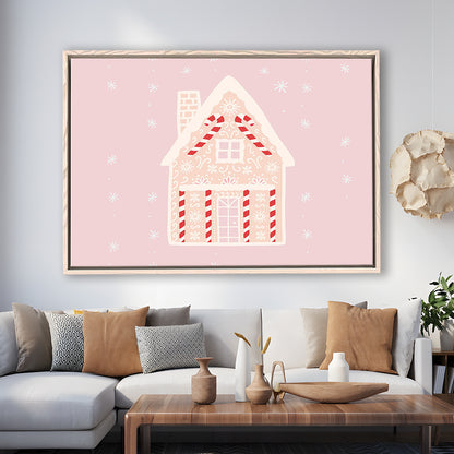 Pink Swimming Pool Print Pink And White Beach Umbrella Photography Print, Floating Framed Canvas Print Wall Art