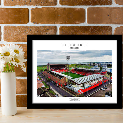 Pittodrie Stadium, Aberdeen, Football Wall Art Print, Sport Art Print, Framed Art Print Wall Decor