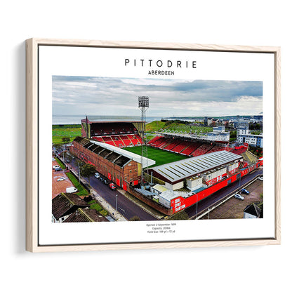 Pittodrie Stadium, Aberdeen, Football Wall Art Print, Sport Art Print, Framed Canvas Print Wall Art