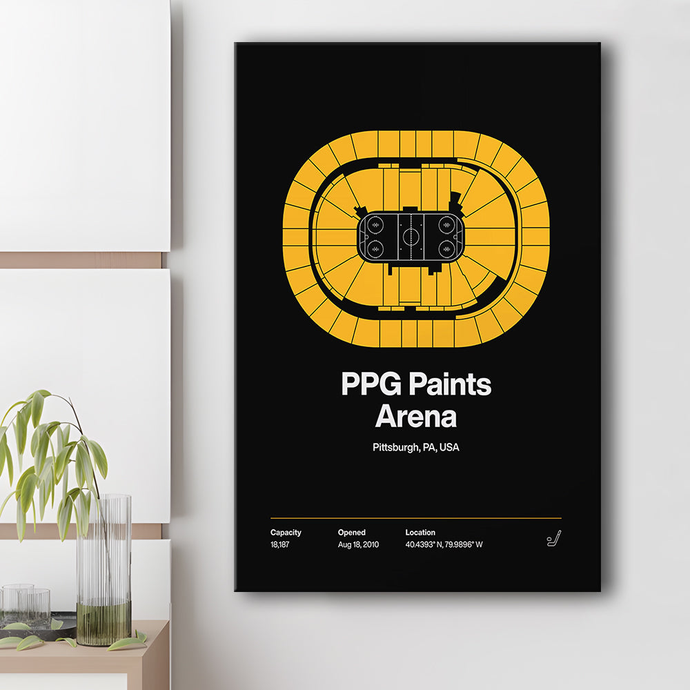 Pittsburgh Penguins Stadium Print, PPG Paints Arena Print, Fan Gifts, Sport Art, Canvas Print Wall Art