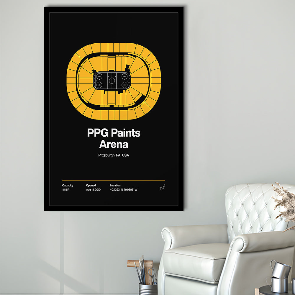 Pittsburgh Penguins Stadium Print, PPG Paints Arena Print, Gifts for him, Sport Art, Framed Art Print Wall Decor