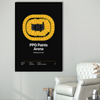 Pittsburgh Penguins Stadium Print, PPG Paints Arena Print, Gifts for him, Sport Art, Framed Art Print Wall Decor