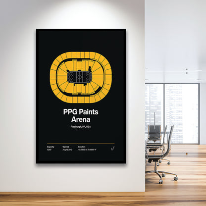Pittsburgh Penguins Stadium Print, PPG Paints Arena Print, Gifts for him, Sport Art, Framed Art Print Wall Decor