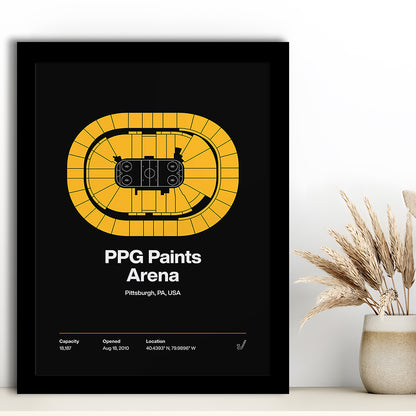 Pittsburgh Penguins Stadium Print, PPG Paints Arena Print, Gifts for him, Sport Art, Framed Art Print Wall Decor
