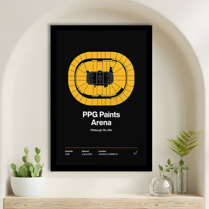 Pittsburgh Penguins Stadium Print, PPG Paints Arena Print, Gifts for him, Sport Art, Framed Art Print Wall Decor