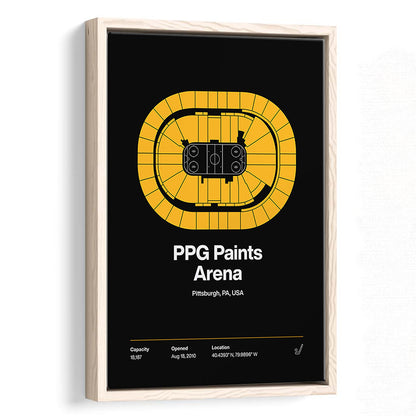 Pittsburgh Penguins Stadium Print, PPG Paints Arena Print, Man Cave Gift, Floating Framed Canvas Print Wall Art