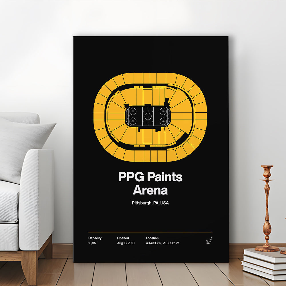 Pittsburgh Penguins Stadium Print, PPG Paints Arena Print, Fan Gifts, Sport Art, Canvas Print Wall Art