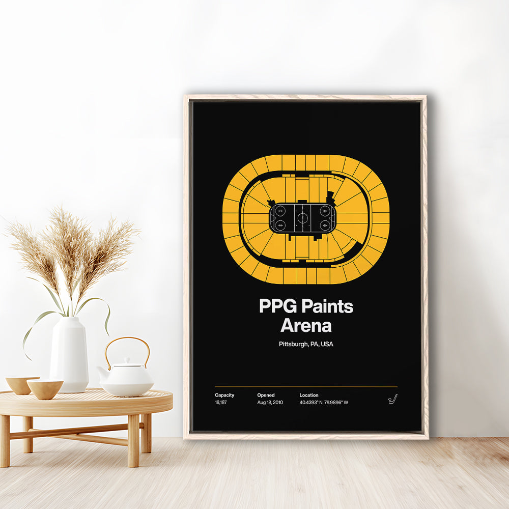 Pittsburgh Penguins Stadium Print, PPG Paints Arena Print, Man Cave Gift, Floating Framed Canvas Print Wall Art