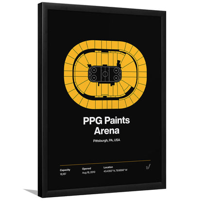 Pittsburgh Penguins Stadium Print, PPG Paints Arena Print, Gifts for him, Sport Art, Framed Art Print Wall Decor
