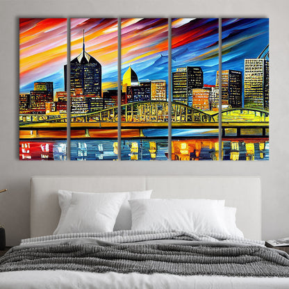 Pittsburgh Pennsylvania Skyline, Pittsburgh Painting Wall Art, Sport Art, Extra Large Canvas Print Wall Art