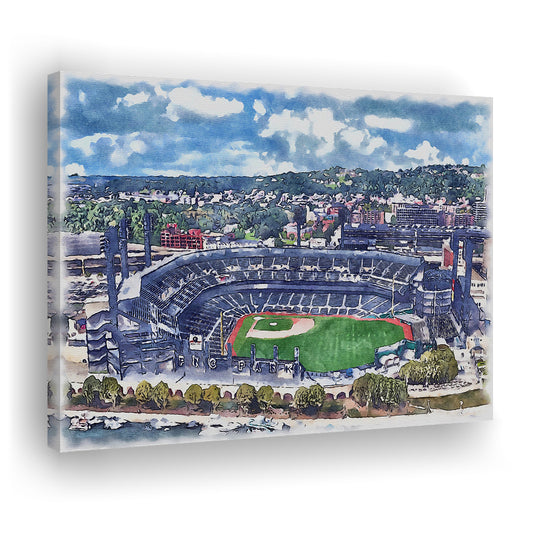 Pittsburgh Pirates, PNC Park Painting Watercolor, Sport Art, Gifts for him, Canvas Print Wall Art
