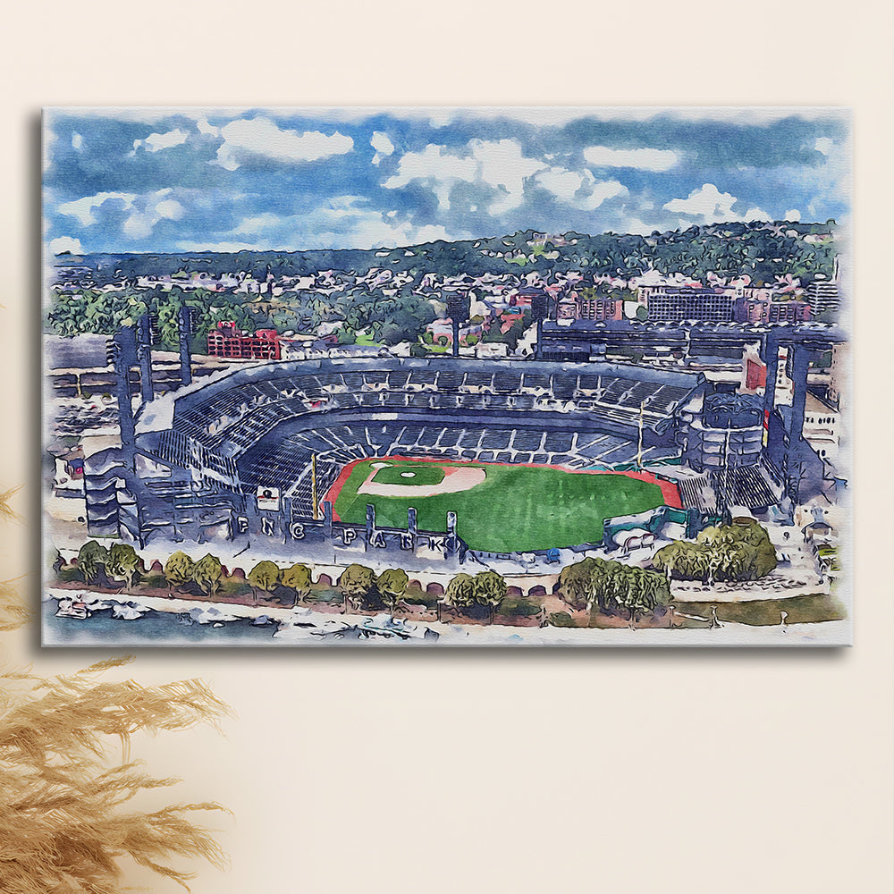 Pittsburgh Pirates, PNC Park Painting Watercolor, Sport Art, Gifts for him, Canvas Print Wall Art