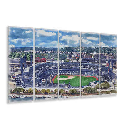 Pittsburgh Pirates, PNC Park Painting Watercolor, Sport Art, Extra Large Canvas Print Wall Art
