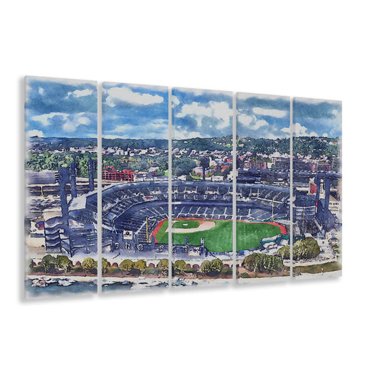 Pittsburgh Pirates, PNC Park Painting Watercolor, Sport Art, Extra Large Canvas Print Wall Art