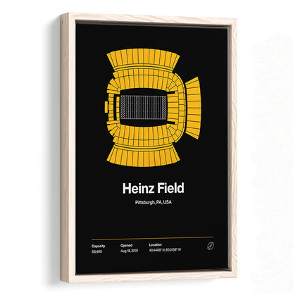Pittsburgh Stadium Print, Heinz Field Art Print, Man Cave Gift, Floating Framed Canvas Print Wall Art