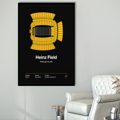Pittsburgh Stadium Print, Heinz Field Art Print, Gifts for him, Sport Art, Framed Art Print Wall Decor