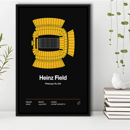 Pittsburgh Stadium Print, Heinz Field Art Print, Man Cave Gift, Floating Framed Canvas Print Wall Art