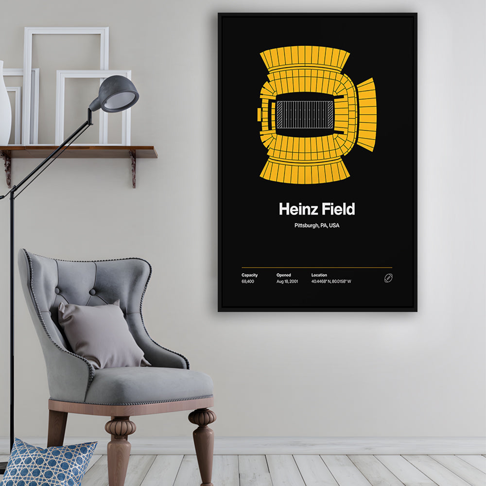 Pittsburgh Stadium Print, Heinz Field Art Print, Man Cave Gift, Floating Framed Canvas Print Wall Art