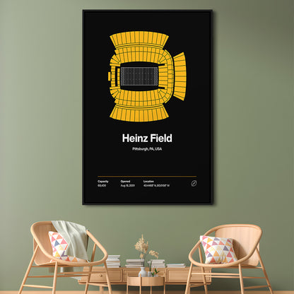 Pittsburgh Stadium Print, Heinz Field Art Print, Man Cave Gift, Floating Framed Canvas Print Wall Art