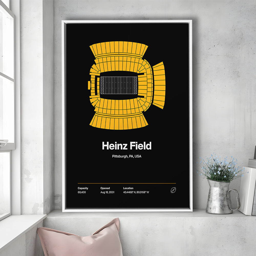 Pittsburgh Stadium Print, Heinz Field Art Print, Man Cave Gift, Floating Framed Canvas Print Wall Art