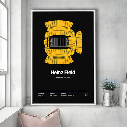 Pittsburgh Stadium Print, Heinz Field Art Print, Man Cave Gift, Floating Framed Canvas Print Wall Art