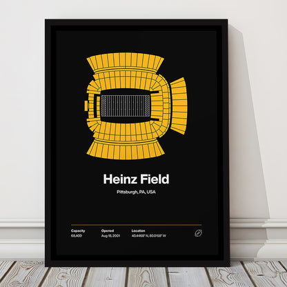 Pittsburgh Stadium Print, Heinz Field Art Print, Man Cave Gift, Floating Framed Canvas Print Wall Art