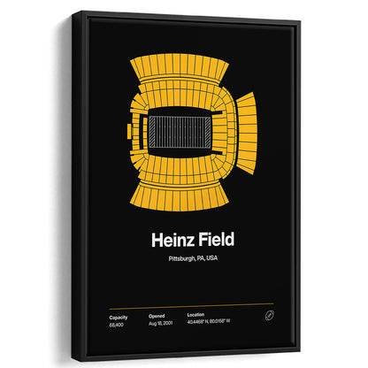 Pittsburgh Stadium Print, Heinz Field Art Print, Man Cave Gift, Floating Framed Canvas Print Wall Art