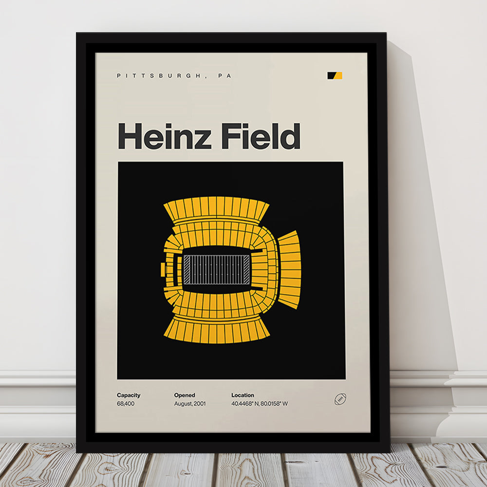 Pittsburgh Stadium Print, Heinz Field Stadium Print, Man Cave Gift, Floating Framed Canvas Print Wall Art