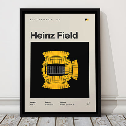 Pittsburgh Stadium Print, Heinz Field Stadium Print, Man Cave Gift, Floating Framed Canvas Print Wall Art