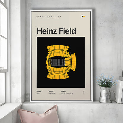 Pittsburgh Stadium Print, Heinz Field Stadium Print, Man Cave Gift, Floating Framed Canvas Print Wall Art