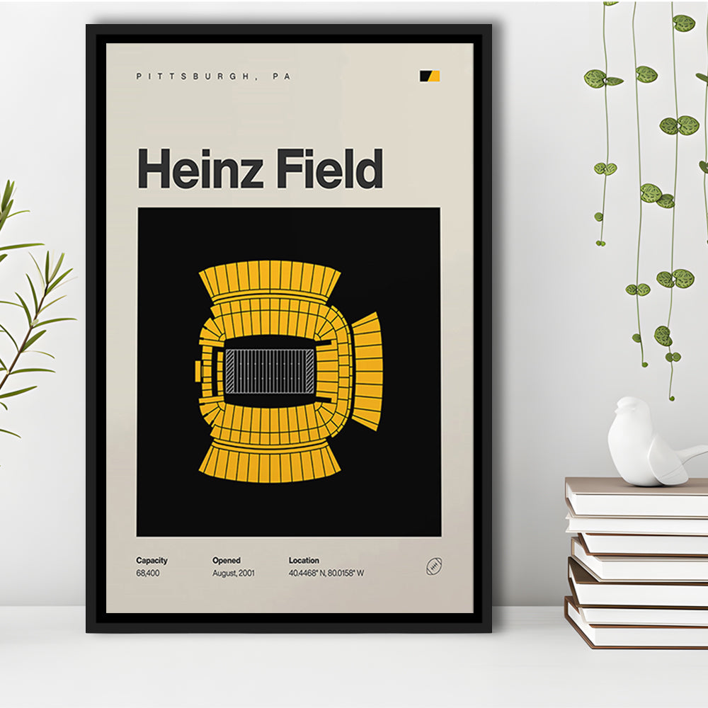 Pittsburgh Stadium Print, Heinz Field Stadium Print, Man Cave Gift, Floating Framed Canvas Print Wall Art