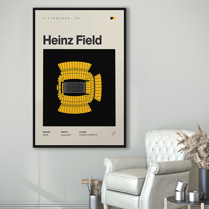 Pittsburgh Stadium Print, Heinz Field Stadium Print, Man Cave Gift, Floating Framed Canvas Print Wall Art