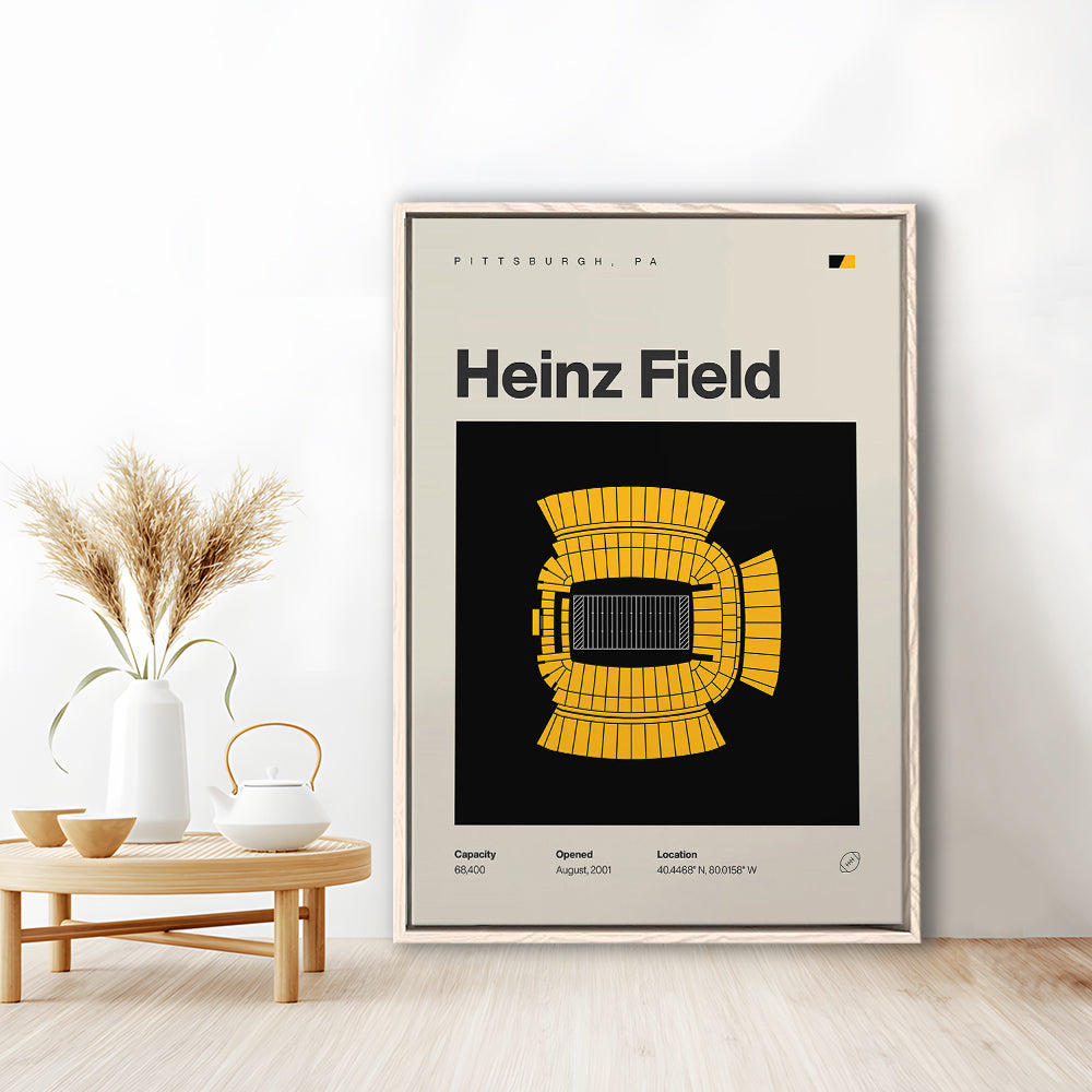 Pittsburgh Stadium Print, Heinz Field Stadium Print, Man Cave Gift, Floating Framed Canvas Print Wall Art