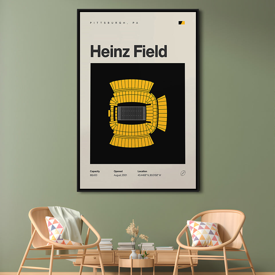 Pittsburgh Stadium Print, Heinz Field Stadium Print, Man Cave Gift, Floating Framed Canvas Print Wall Art