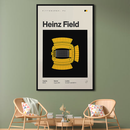 Pittsburgh Stadium Print, Heinz Field Stadium Print, Man Cave Gift, Floating Framed Canvas Print Wall Art