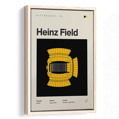 Pittsburgh Stadium Print, Heinz Field Stadium Print, Man Cave Gift, Floating Framed Canvas Print Wall Art