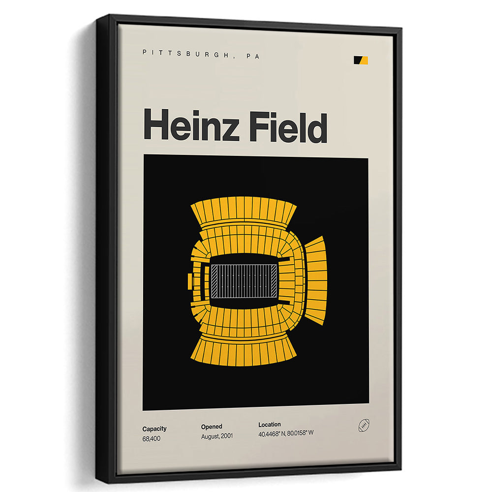 Pittsburgh Stadium Print, Heinz Field Stadium Print, Man Cave Gift, Floating Framed Canvas Print Wall Art