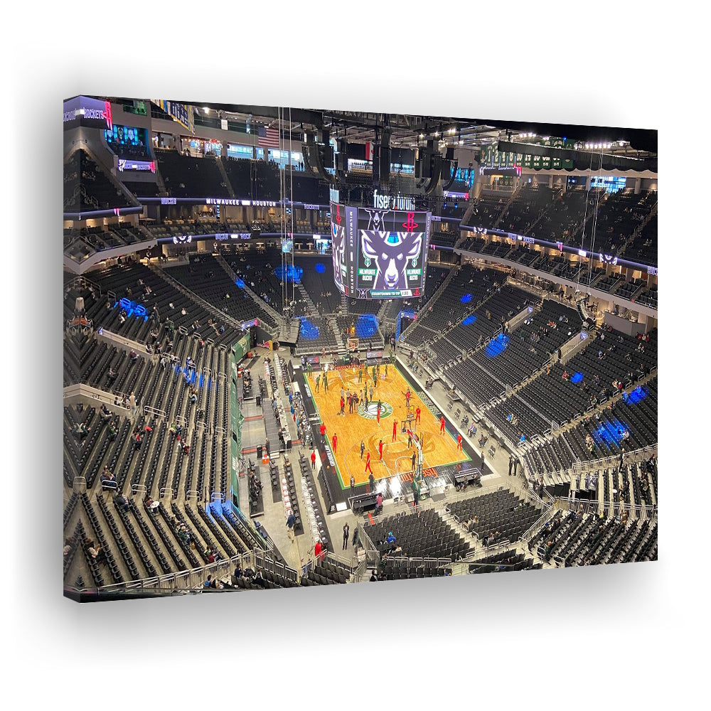 Playoffs in-Arena Fiserv Forum, Stadium Canvas, Sport Art, Gift for him, Man Cave Decor, Art Print, Canvas Print Wall Art