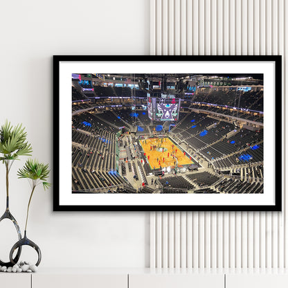 Playoffs in-Arena Fiserv Forum, Stadium Canvas, Sport Art, Gift for him, White Border Framed Art Print Wall Decor