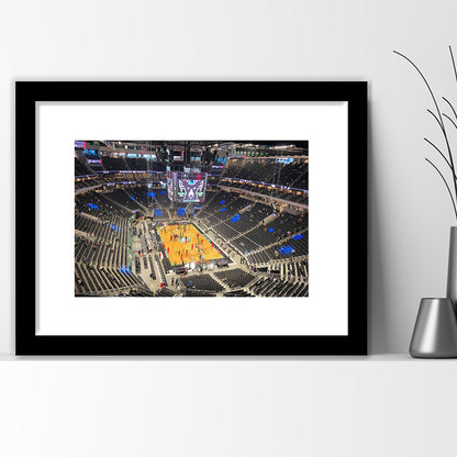 Playoffs in-Arena Fiserv Forum, Stadium Canvas, Sport Art, Gift for him, White Border Framed Art Print Wall Decor