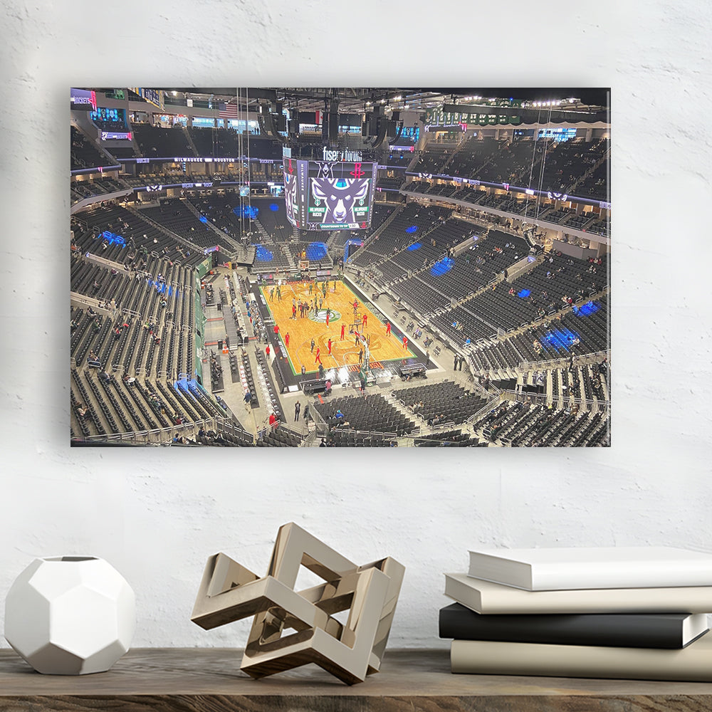 Playoffs in-Arena Fiserv Forum, Stadium Canvas, Sport Art, Gift for him, Man Cave Decor, Art Print, Canvas Print Wall Art