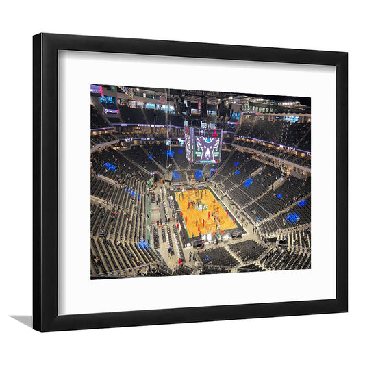 Playoffs in-Arena Fiserv Forum, Stadium Canvas, Sport Art, Gift for him, White Border Framed Art Print Wall Decor