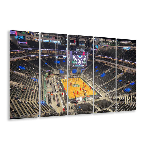 Playoffs in-Arena Fiserv Forum, Stadium Canvas, Sport Art, 5 Panel B, Extra Large Canvas, Canvas Print Wall Art